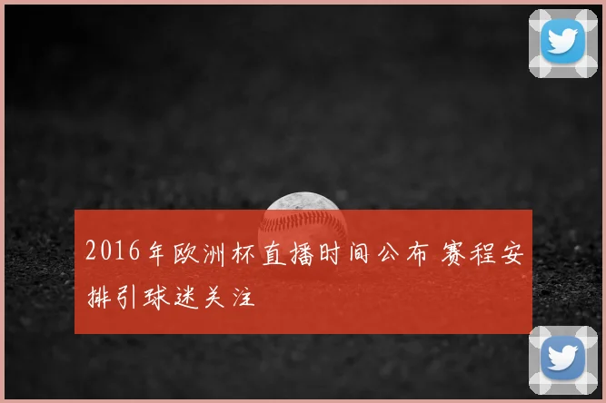 2016年欧洲杯直播时间公布 赛程安排引球迷关注